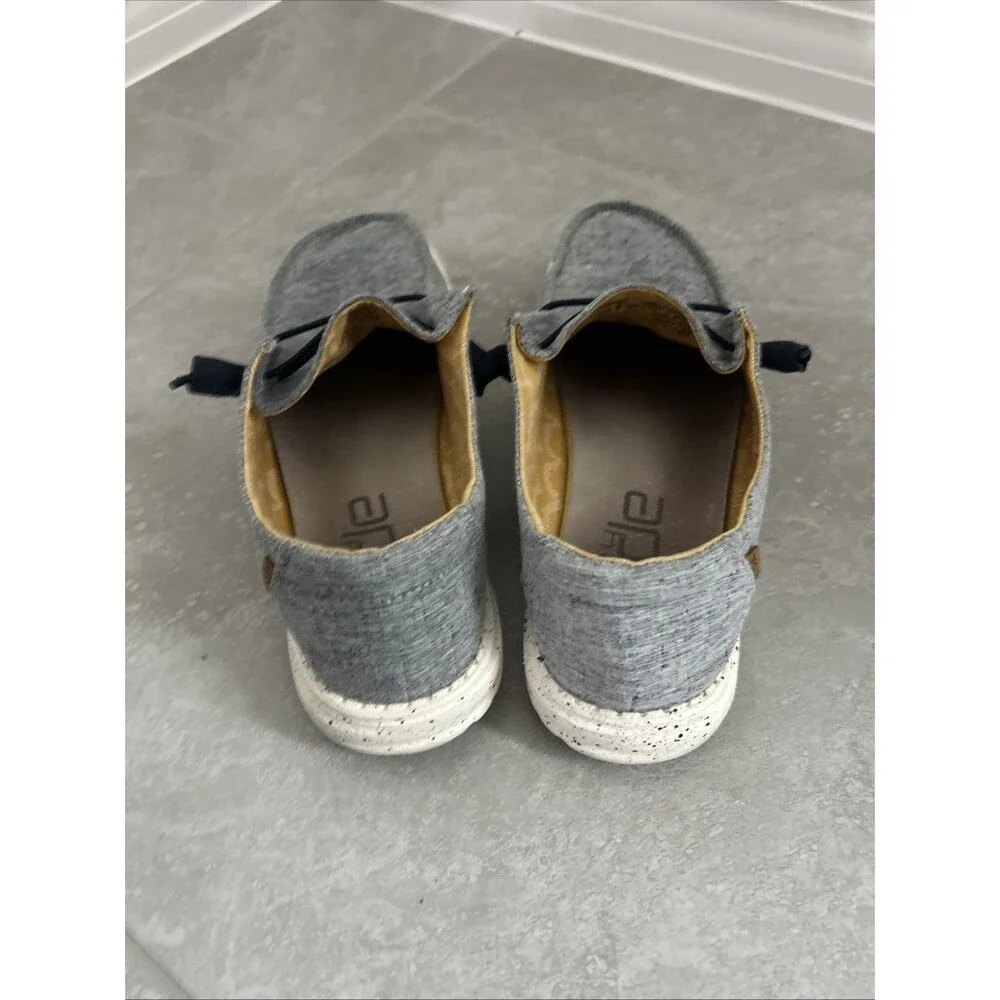 Hey Dude Wendy  Chambray White/Blue Size 9 Used No Box